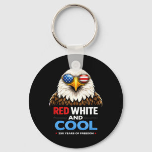 Red White and Cool Patriotic Eagle USA 250 Humour Key Ring