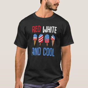 Red White And Cool Patriotic Ice Cream Popsicle 4t T-Shirt