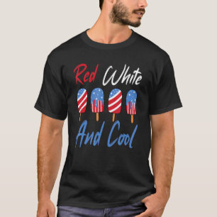 Red White And Cool Patriotic Ice Cream Popsicle 4t T-Shirt