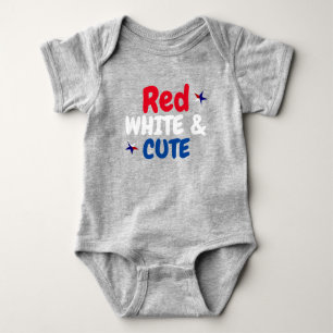 Red White and Cute Baby Bodysuit