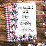 Red White and Cute Bows Any Age Kids Birthday Invitation<br><div class="desc">4th of July themed birthday invitation decorated with red white and blue bows. The design is titled "Red White and Cute" and the template is set up for you to personalise for any age. Cute and girly design with western style typography. Perfect for a girl's birthday party with a western,...</div>