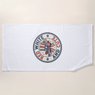Red White And Cute Patriotic Womens Patriotic Spar Beach Towel