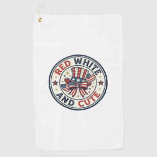Red White And Cute Patriotic Womens Patriotic Spar Golf Towel