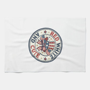 Red White And Cute Patriotic Womens Patriotic Spar Tea Towel