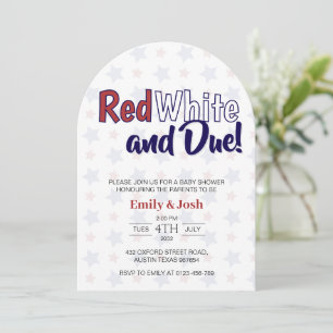 Red White and Due 4th of July Co ed Baby Shower Invitation