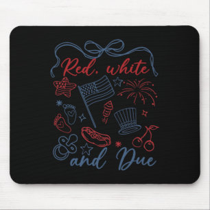 Red White And Due 4th Of July Pregnancy Summer Usa Mouse Pad