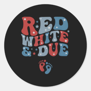 Red White And Due 4th Of July Usa  Classic Round Sticker