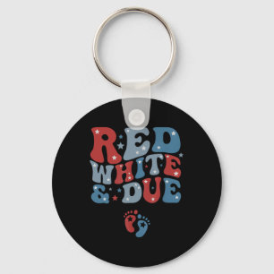 Red White And Due 4th Of July Usa Key Ring
