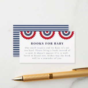 Red White and Due Baby Shower Enclosure Card 