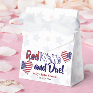 Red White and Due Baby Shower Favour Box