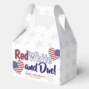 Red White and Due Baby Shower Favour Box