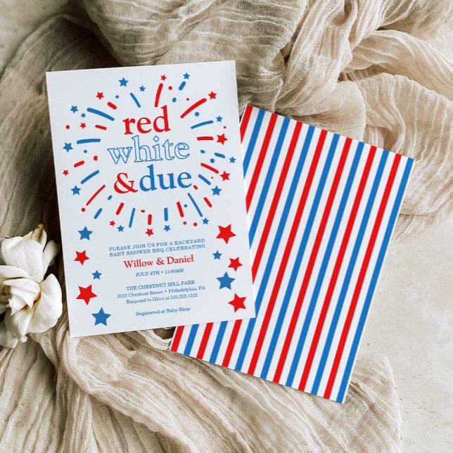 Red White and Due Baby Shower Invitation (Creator Uploaded)