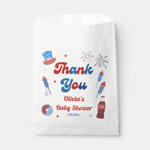 Red, White and Due Baby Shower Thank You Favour Bags