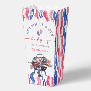 Red white and due babyq 4th july baby shower favour box