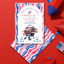 Red white and due babyq 4th july baby shower