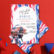 Red white and due babyq 4th july baby shower