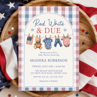 Red White and Due Clothesline Baby Shower