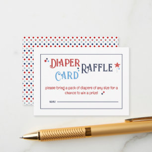 Red White and Due Diaper Raffle Card