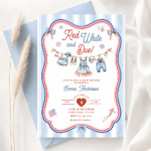 Red White and Due Girl Baby Shower