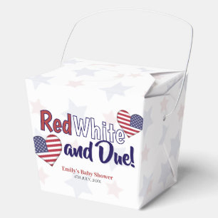 Red White and Due Independence Baby Shower  Favour Box