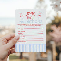 Red White and Due Predictions Baby Shower Game