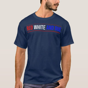 Red White and Due Pregnancy Announcement for 4th o T-Shirt