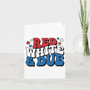 Red White And Due Retro Cute 4th Of July Pregnancy Card
