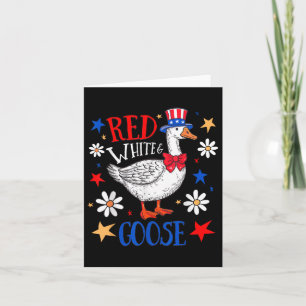 Red White And Goose 4th Of July Patriotic Goose In Card