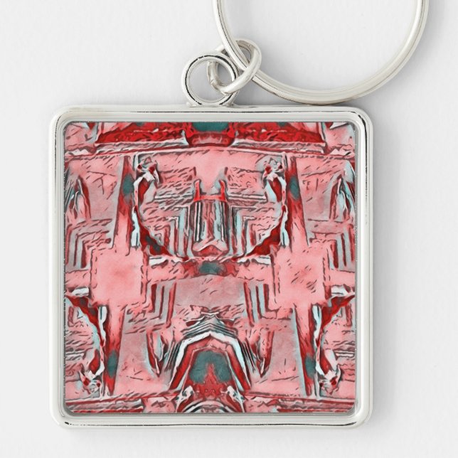 ~ Red White and Gray ~ Keychain (Front)