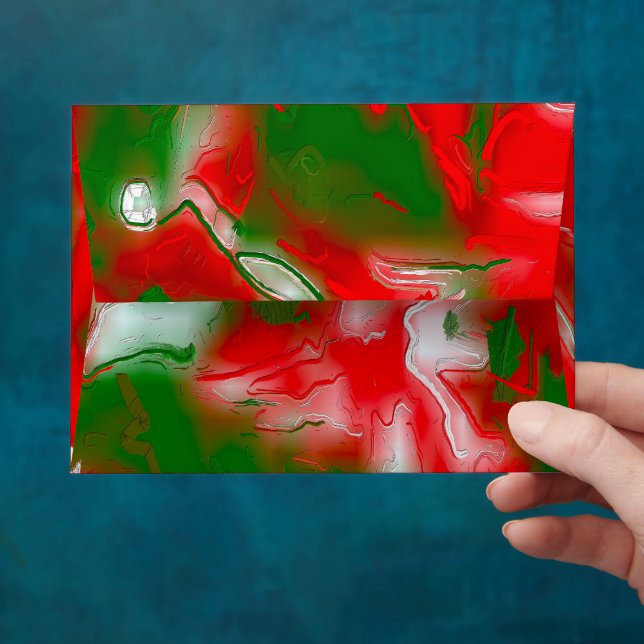 Red, White and Green Abstract Envelope (Hand)