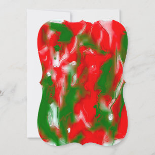 Red, White and Green Abstract Invitation