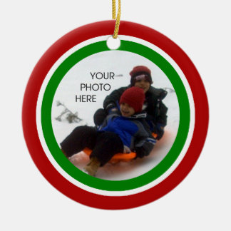 Red, White, and Green Christmas Ceramic Tree Decoration