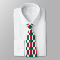 Red White And Green Colour Block Print
