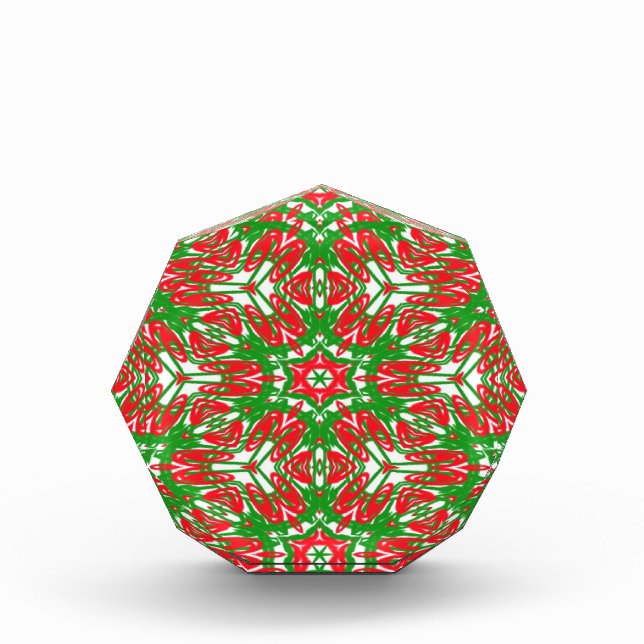 Red, White and Green Snowflakes Photo Block (Front)