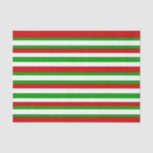 Red, White and Green Stripes Tissue Paper