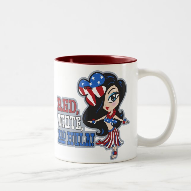 Red, White and Hula Mugs (Right)