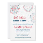 Red, White and I DO Bridal Shower Invitation
