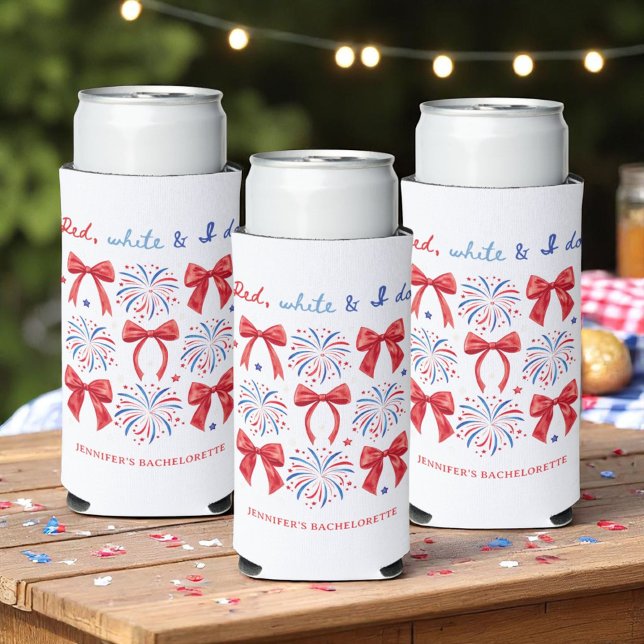 Red White and I Do July 4th Bachelorette Seltzer Can Cooler (Creator Uploaded)