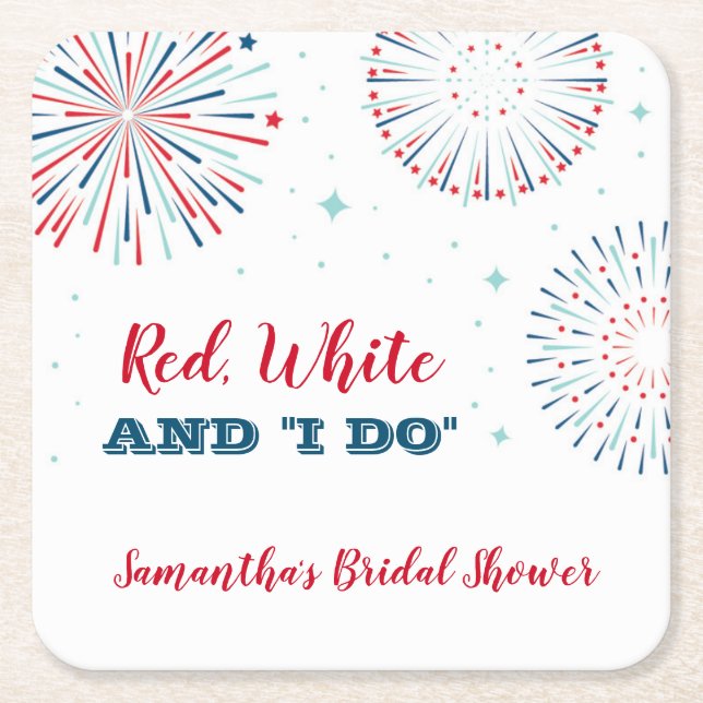 Red, White and I DO Shower Coaster (Front)