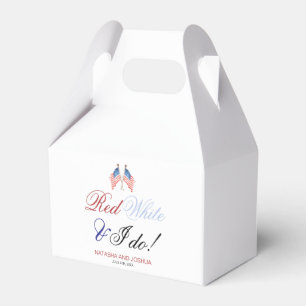 Red White and I Do USA Patriotic Wedding Favour Box