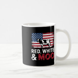 Red White And Moo _ Patriotic Cow American Flag 4t Coffee Mug