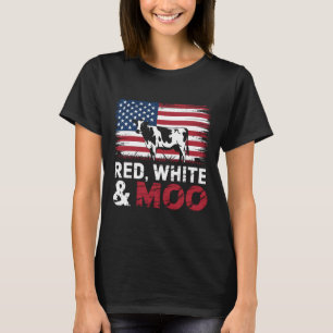 Red White And Moo _ Patriotic Cow American Flag 4t T-Shirt