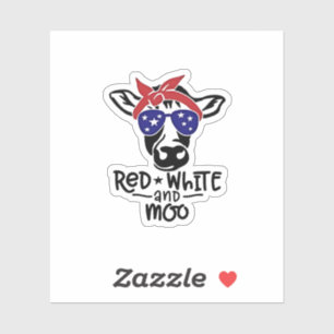 Red White and Moo Patriotic Cow Fourth of July