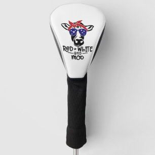 Red White and Moo Patriotic Cow Fourth of July Golf Head Cover