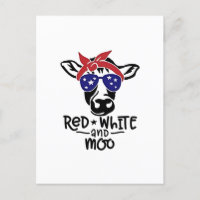 Red White and Moo Patriotic Cow Fourth of July