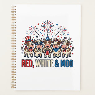 Red White and Moo Patriotic Cow Vintage Shirt_1 Planner