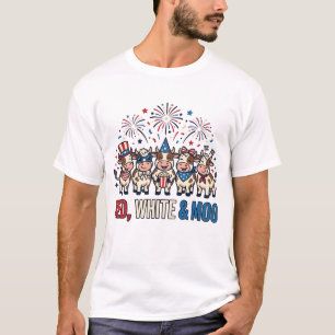 Red White and Moo Patriotic Cow Vintage Shirt_1 T-Shirt