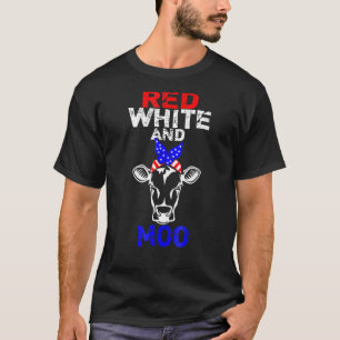 Red White And Moo Usa American Flag Bandanna Cow T-Shirt