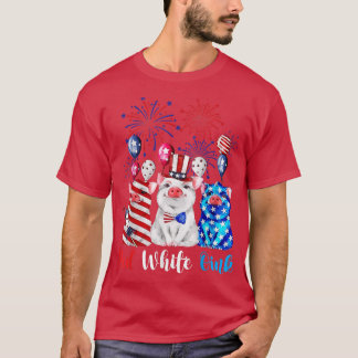 Red White And Oink Cute Pig 4th Of July Usa Flag P T-Shirt
