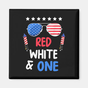 Red White And One 1st Birthday 4th Of July Indepen Magnet